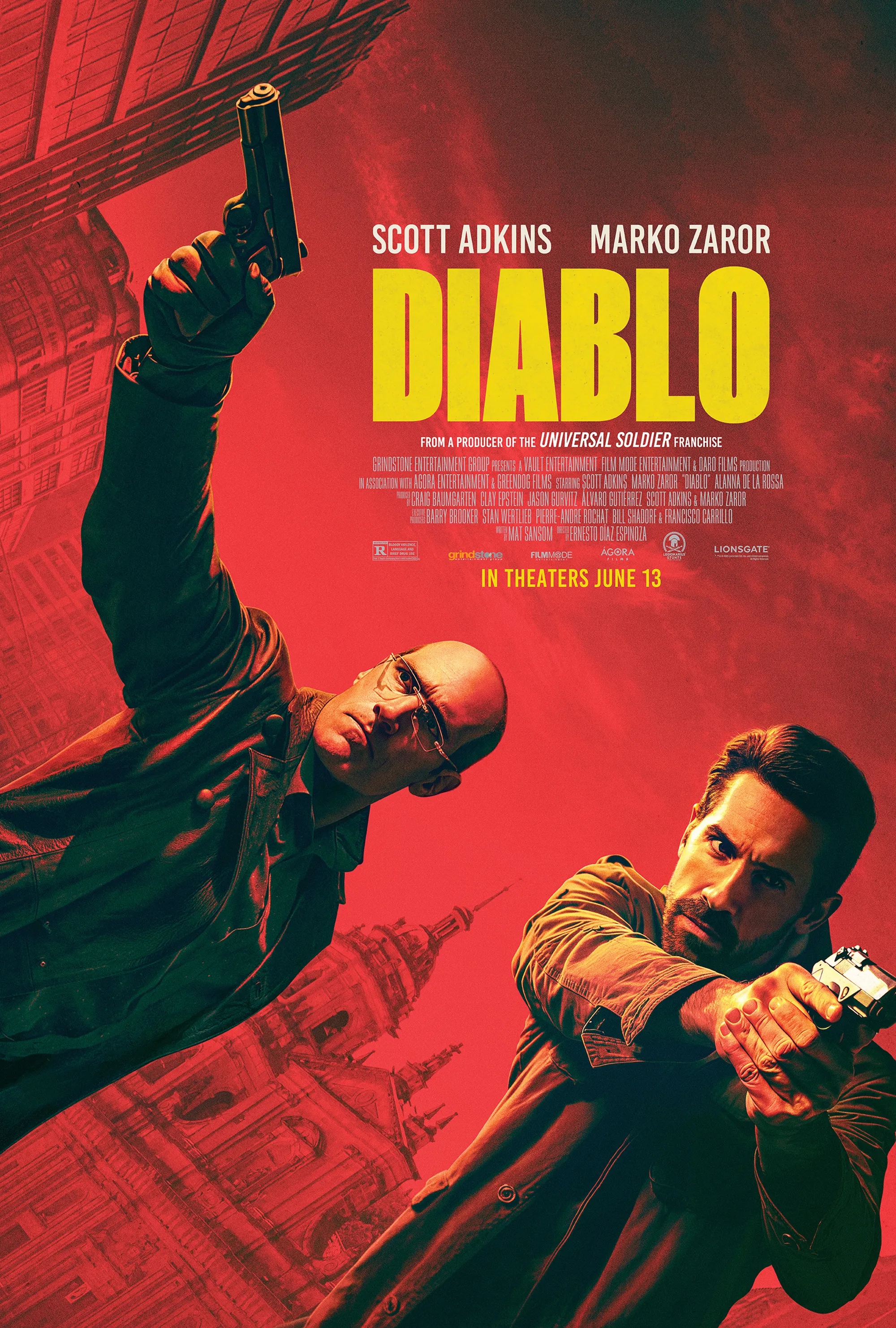 动作大片Diablo首曝海报：斯科特·阿金斯与马克·扎罗上演致命对决